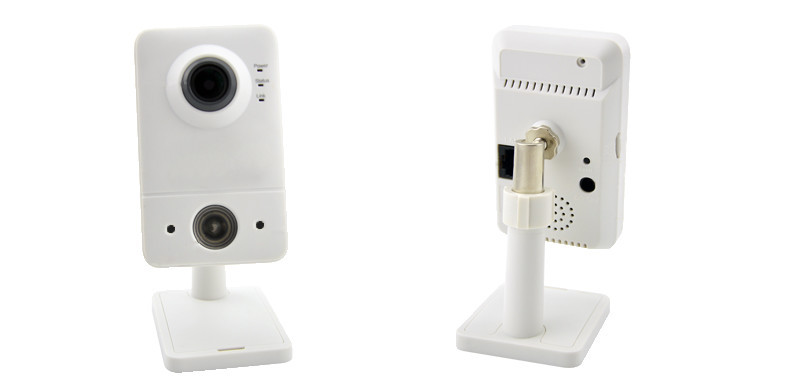 White IP Network CCTV Camera / Intelligent Internet 1.3MP HD Cube