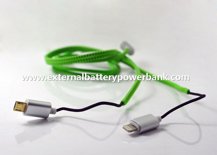 1M Zipper Lightening/ Micro USB Data Transfer Cable for Apple and Android Phones