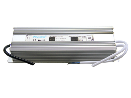 120W 5A Waterproof 24V DC LED Driver Single Output , IP68 LED Light Power Supply