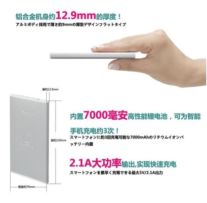 Black White 5V Mobile Power Supply / 7000MAH Portable Power Bank