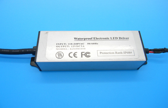 IP68 LED Waterproof Driver 12V 3A 36W AC100-240V For LED Tube , Short Circuit