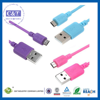 Colored Micro Smartphone USB Data Transfer Cable Hi-Speed 2-in-1