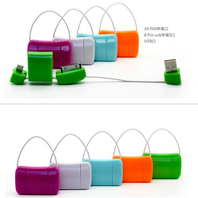 Promotional 8pin Micro USB Data Transfer Cable smartphone Assembly With Cute Bag Style