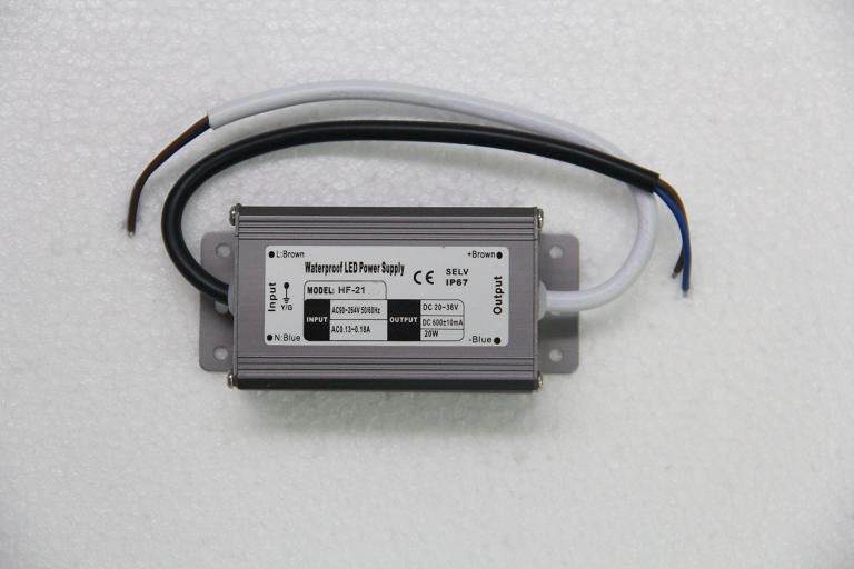 21W Constant Current AC To DC Power Supply 20V DC , 650mA Waterproof LED Power Supply