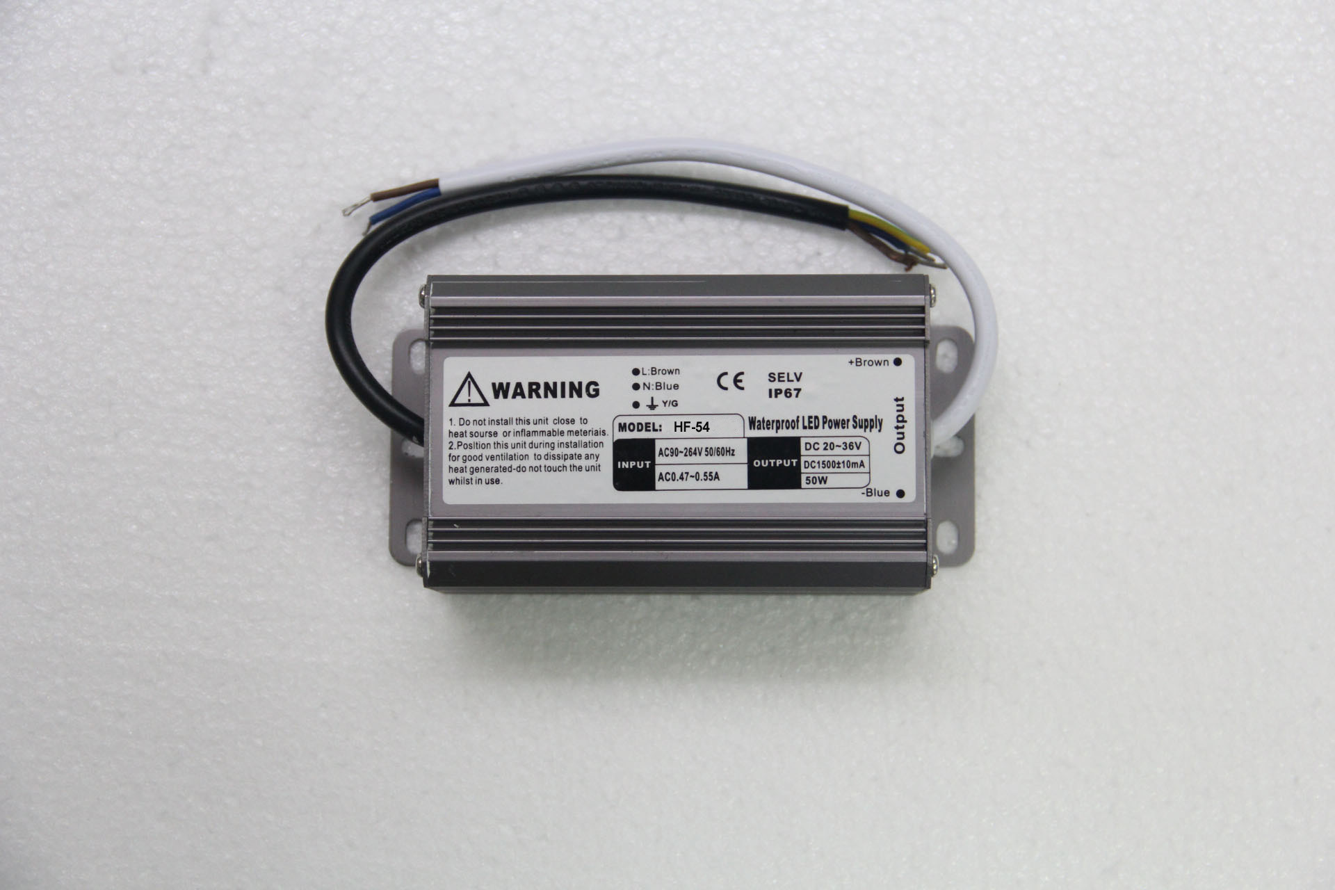 Mini 20V - 36V Constant Current LED Power Supply 54W 1500mA For LED Display
