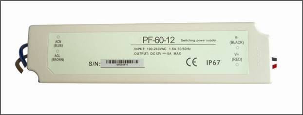 LED Lighting 60 Watt Constant Voltage LED Driver IP67 24V DC , High Reliability