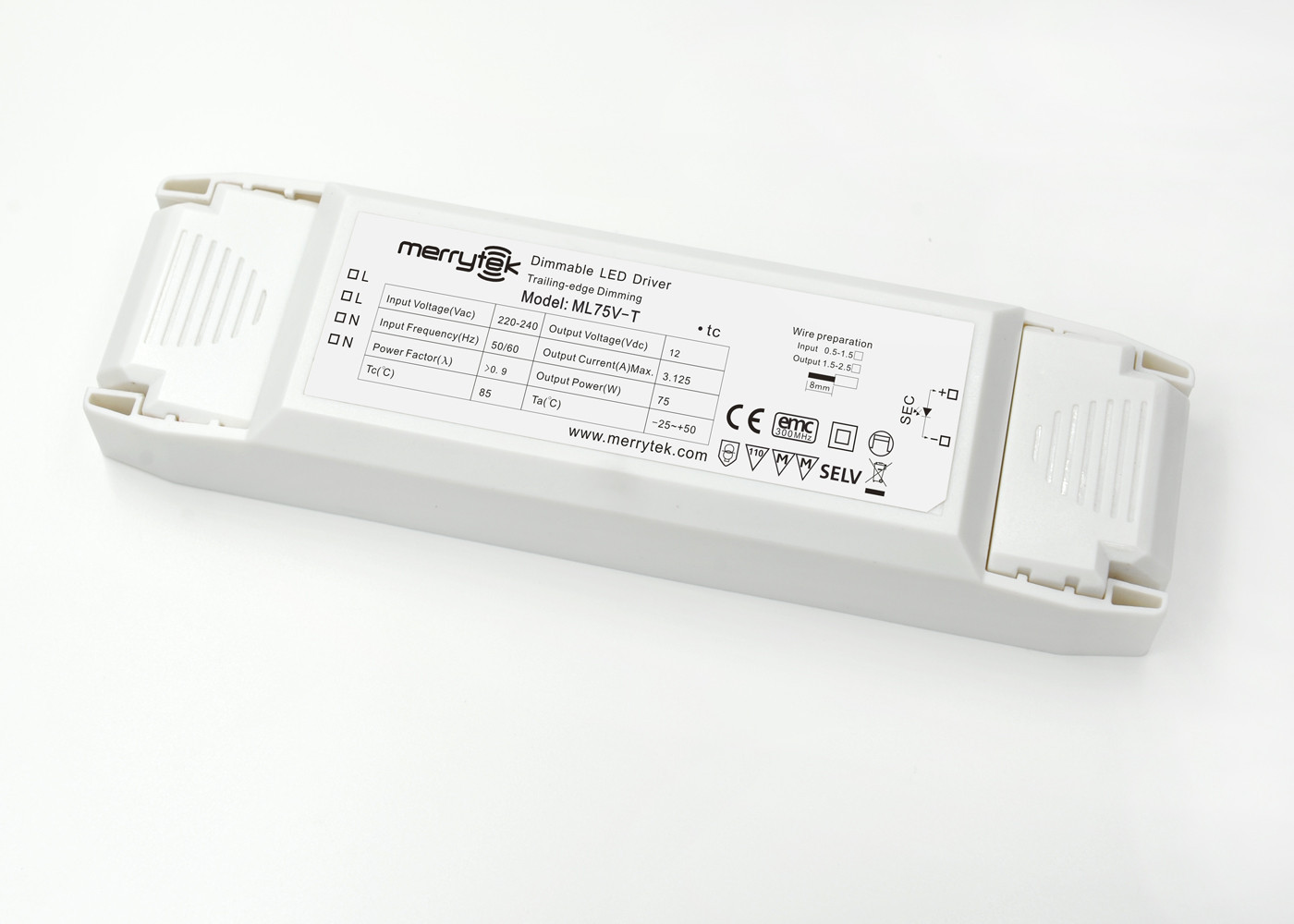High Power 12V Constant Voltage Dimmable LED Driver 75W Without Flickering