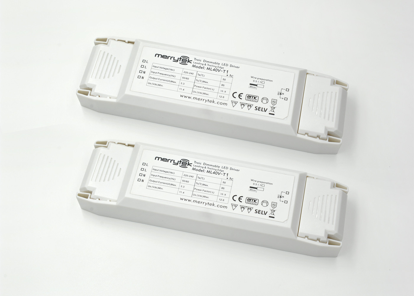 Traic Constant Voltage Dimmable Led Driver 40W 24Vdc with RC Dimming for LED Strip